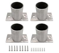 KFGISD, Kit de anclaje de poste antioxidante for exteriores, soportes de poste redondos for cercas, buzones, terrazas y pérgolas.,Bases para postes de terraza(4pcs,Diameter: 1.38in; H: 1.97in)