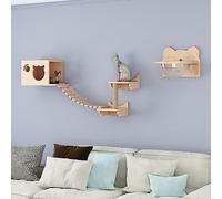 KFGISD, Mueble de Pared for Gatos con Hamaca, cápsula Espacial, Nido, rascador y escalones for trepar.,Escalera para Gato(S3)