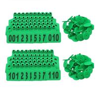 KFGISD, Oreja de ganado T001-100 -901-1000 Número, Caballos, Cerdos, Cabras y Ovejas Animales de Granja 701-800 Azul/Rojo/.901-1000,Crotales para ganado(Green,101 200)