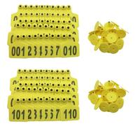 KFGISD, Oreja de ganado T001-100 -901-1000 Número, Caballos, Cerdos, Cabras y Ovejas Animales de Granja 701-800 Azul/Rojo/.901-1000,Crotales para ganado(Yellow,101 200)