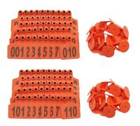 KFGISD, Oreja de ganado T001-100 -901-1000 Número, Caballos, Cerdos, Cabras y Ovejas Animales de Granja 701-800 Azul/Rojo/.901-1000,Crotales para ganado(Orange,601 700)