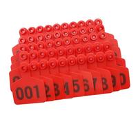 KFGISD, Oreja de ganado T001-100 -901-1000 Número, Caballos, Cerdos, Cabras y Ovejas Animales de Granja 701-800 Azul/Rojo/.901-1000,Crotales para ganado(Red,1 100)