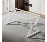 KFGISD, Patas de banco de metal, patas de mesa de comedor resistentes for bricolaje, con tornillos y gomas protectoras for el piso,Patas metálicas para muebles(White,100 * 40cm/39.4 * 15.7in)
