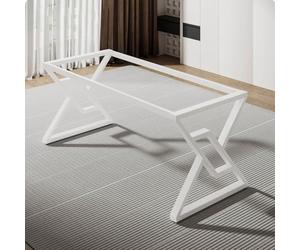 KFGISD, Patas de banco de metal, patas de mesa de comedor resistentes for bricolaje, con tornillos y gomas protectoras for el piso,Patas metálicas para muebles(White,115 * 40cm/45.3 * 15.7in)