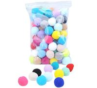KFGISD, Pelota de Peluche elástica for Gatos de 2,5 cm, Juguete Interactivo Creativo y Colorido con pompón for Masticar, 100 Unidades,Juguetes para Gatos