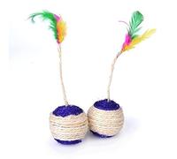KFGISD, Pelota de sisal for rascar for Gatos, Juguete Interactivo de Entrenamiento for Gatitos, Juguete de Plumas for Gatos, 2 Unidades,Juguetes para Gatos