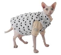 KFGISD, Ropa for Gato Sphynx, Abrigo cálido, Pijama de algodón for Gato, Chaleco Gris for Devon Rex Cornish, Conjunto de Dos Piezas,Ropa para Gatos(Yellow,Medium)