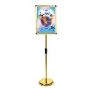 KFGISD, Soporte de cartel ajustable, resistente, de metal, con apertura a presión, for suelo, vista vertical y horizontal, 9,6 x 13,5 pulgadas, color negro ,Expositor de carteles(Golden,9.6*13.5inch)