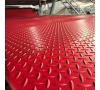 KFGISD, Tapetes de Corredor for sótanos, Antideslizantes, Impermeables, de Goma, Grandes, de 1,2 m, 1,5 m, 2 m y 3 m. ，Alfombrillas de Goma para Garaje(Red,121.9x274.3cm)