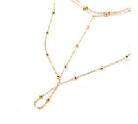 KFGISD, Tobillera con cadena de cuentas de metal de cobre simple que conecta el pie con los dedos. Tobilleras for mujer descalzas, joyería creativa de playa.,Tobilleras(B454 6)