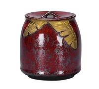 KFGISD, Urna funeraria for Cenizas de Adultos y Mascotas, Recuerdo de cerámica Hecho a Mano, urna de entierro en casa o Cementerio, Perro, Gato, Rojo,Caja de Cenizas de Animales