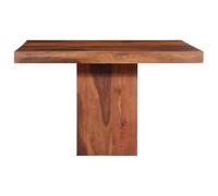 KFGWERSTY Mesa de comedor 120 x 120 x 77 cm madera maciza de acacia color | Madera maciza de acacia barnizada miel mesa cuadrada 120 x 120 cm para cocina y comedor