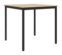 KFGWERSTY Mesa de comedor de 110 x 110 x 105 cm, madera de roble Sonoma con | Mesa cuadrada de madera, marco de metal negro, 25,3 kg, para cocina y comedor, fácil de limpiar