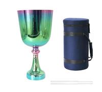 KFHDSAS Cuenco Tibetano De Cuarzo Galvanizado, con Estuche De Transporte Y Golpeador Acrílico, For Aliviar El Estrés, Terapia De Sonido Budista(440Hz,7 Inch C Note)