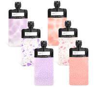 KFHENSOMR 6 bolsas de viaje para artículos de tocador, 3 onzas, a prueba de fugas, tamaño de viaje, aprobadas por la TSA, recargables, botellas de viaje para acondicionador, champú y líquidos