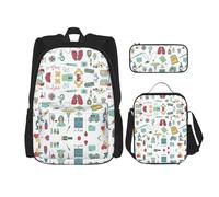 Kfjghhl Abstraction Biology Chemistry4 - Estuche para lápices, mochila para el almuerzo, para niños y niñas, conjunto de mochila para la escuela, laptop, estudiante, verano
