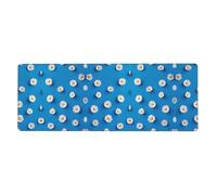 Kfjghhl Alfombrilla de ratón grande con diseño de margaritas blancas, 80 x 30 x 0,3 cm, alfombrilla de escritorio para juegos, base de goma