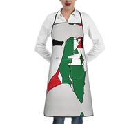Kfjghhl Babero bandera del Estado de Palestina Map02 Delantal unisex para hombres y mujeres, cocina, cocina, barbacoa, bolsillo, madre, papá, regalo, festval, chef