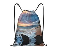 Kfjghhl Beach Maui Hawaii Sunset Sea Waves Clouds - Mochila deportiva con cordón ajustable, bolsa de gimnasio, para mujeres, hombres, niños, deportes al aire libre, Black, S, Vacaciones