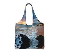 Kfjghhl Beach Maui Hawaii Sunset Sea Waves Clouds Tote Bags - Bolsas de tela ligeras reutilizables para compras de comestibles, bolsas de regalo de promoción