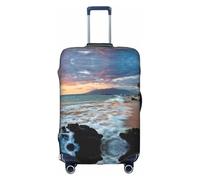 Kfjghhl Beach Maui Hawaii Sunset Sea Waves Nubes Funda de equipaje lavable a la moda para maleta, se adapta a funda de equipaje de viaje de 18 a 32 pulgadas, White, M