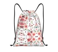 Kfjghhl Blossoming Rose Flowers - Mochila deportiva con cordón ajustable, para gimnasio, mujeres, hombres, niños, deportes al aire libre, Black, S, Vacaciones