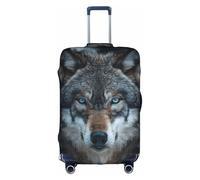 Kfjghhl Blue Eyes Wolf - Funda lavable para equipaje, a la moda, se adapta a la funda de equipaje de viaje de 18 a 32 pulgadas, White, S