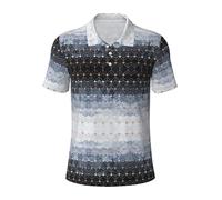 Kfjghhl Blue Hexagons and Diamonds - Polo de manga corta para hombre, peso medio, para entrenamiento de humedad, Negro, S