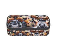 Kfjghhl Blueberry Muffin 03 - Estuche grande para niñas y niños, bonito estuche secundario de gran capacidad, compartimentos con cremallera