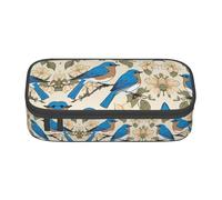 Kfjghhl Bluebird Pattern 03 - Estuche grande para niñas y niños, bonito estuche secundario de gran capacidad, compartimentos con cremallera