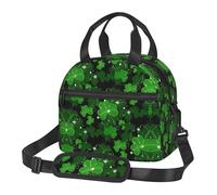 Kfjghhl Bolsa de almuerzo con diseño de hojas del día de San Patricio para mujer, amplia apertura, portátil, bolsa de almuerzo, bolsa térmica para adultos, picnic, playa