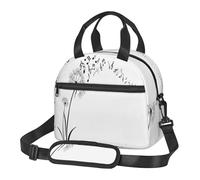 Kfjghhl Bolsa de almuerzo con notas musicales voladoras botánicas para mujer, amplia apertura, portátil, bolsa de almuerzo, bolsa térmica para adultos, picnic, playa
