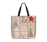 Kfjghhl Bolsa de mano con cremallera para mujer, diseño de estrella de mar y concha, para el trabajo, la universidad, uso diario