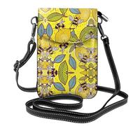Kfjghhl Bolsos cruzados pequeños de color amarillo limón y abeja para mujer, ligeros, de cuero vegano, monedero para teléfono celular, cartera