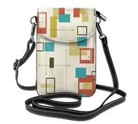 Kfjghhl Bolsos cruzados pequeños modernos de mediados de siglo para mujer, ligeros, de cuero vegano, monedero para teléfono celular, cartera