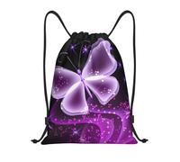 Kfjghhl Bonita mochila deportiva con cordón de mariposa morada a granel, bolsa de gimnasio para mujeres, hombres, niños, deportes al aire libre, Black, M, Vacaciones