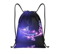 Kfjghhl Bonita mochila deportiva con cordón de mariposa morada, bolsa de gimnasio, para mujeres, hombres, niños, deportes al aire libre, Black, M, Vacaciones