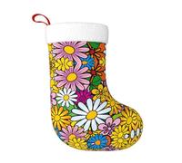 Kfjghhl Calcetín de Navidad con diseño de dibujos animados de flores para adultos y niños, bolsa de regalo clásica para decoración del hogar