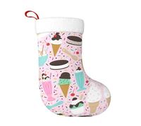 Kfjghhl Calcetín de Navidad con diseño de helado dulce para adultos y niños, bolsas colgantes para decoración del hogar, bolsa de regalo