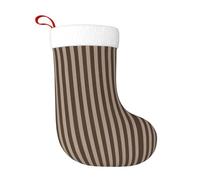 Kfjghhl Calcetines de Navidad para adultos y niños, diseño de rayas, color marrón, bolsa de regalo para colgar en la decoración del hogar