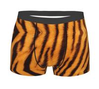 Kfjghhl Calzoncillos tipo bóxer con patrón de rayas de tigre para hombre, ultra transpirable, no se suben, cómodos y flexibles, Negro, XL