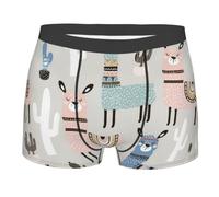 Kfjghhl Calzoncillos tipo bóxer ultra transpirables para hombre, diseño de cactus llama, sin subir, con comodidad y flexibilidad, Negro, XL