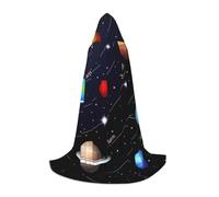 Kfjghhl Capa larga con capucha del sistema solar del espacio exterior, disfraz de bruja para adolescentes, disfraz de Halloween, para mujeres y hombres, 89-139 cm