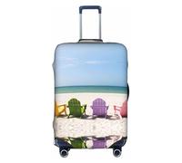 Kfjghhl Chairs Beside The Blue Sea Sky - Funda lavable para equipaje, protector de maleta de 18 a 32 pulgadas, White, S