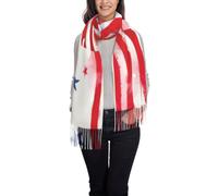 Kfjghhl Chal con borlas para mujer, diseño de bandera americana y estrellas, de buena calidad, regalo de Navidad