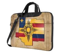 Kfjghhl Classic New Mexico Flag Map01 - Maletín para ordenador portátil, compartimento para cuaderno, elegante, bolsa de negocios para oficina separada, Black, 14 inch