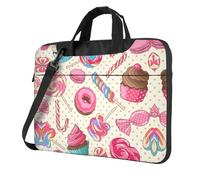 Kfjghhl Classic Sweet Lollipop Cupcake - Maletín para laptop, compartimento para cuaderno, elegante, bolsa de negocios para oficina separada, Black, 14 inch