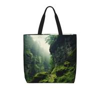 Kfjghhl Cliff Moss Totes - Bolsa de mano de gran capacidad con cremallera para mujer, mujer, niña, tienda, trabajo, universidad, uso diario