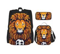 Kfjghhl Cool Lion - Estuche para lápices, bolsa de almuerzo para niños y niñas, juego de mochila escolar para la universidad, laptop, estudiantes, verano