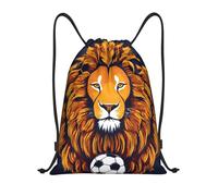 Kfjghhl Cool Lion - Mochila deportiva con cordón ajustable, para mujeres, hombres, niños, deportes al aire libre, Black, S, Vacaciones